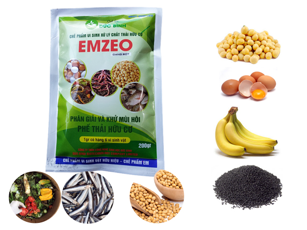 Chế phẩm vi sinh xử lý chất thải hữu cơ Emzeo